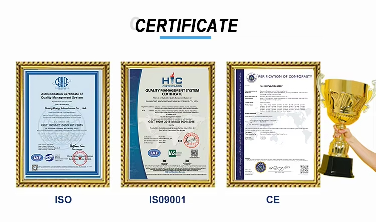 Certificates of aluminum sheet